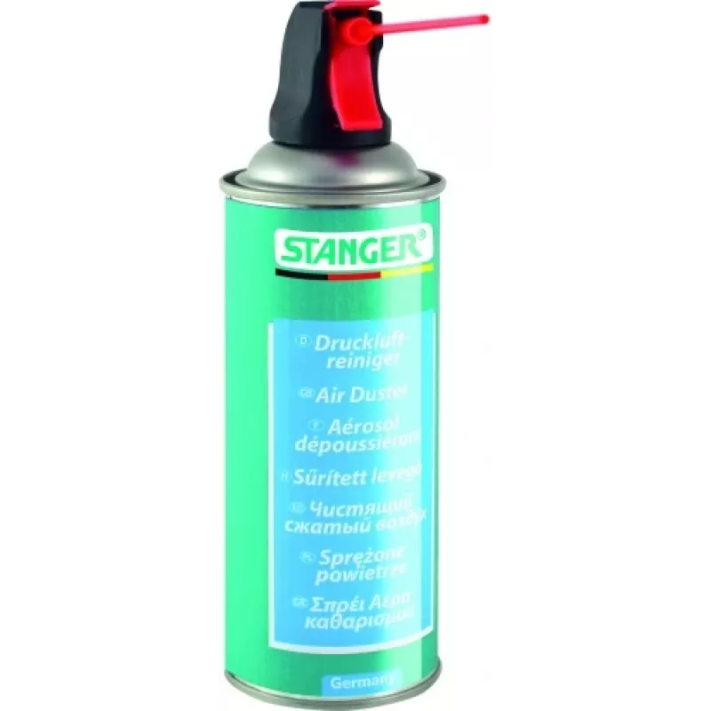 Saspiestā gaisa putekļu tīrītājs Stanger Air Duster 400 ml – modelis 55030001, aerosola baloniņš elektronikas tīrīšanai