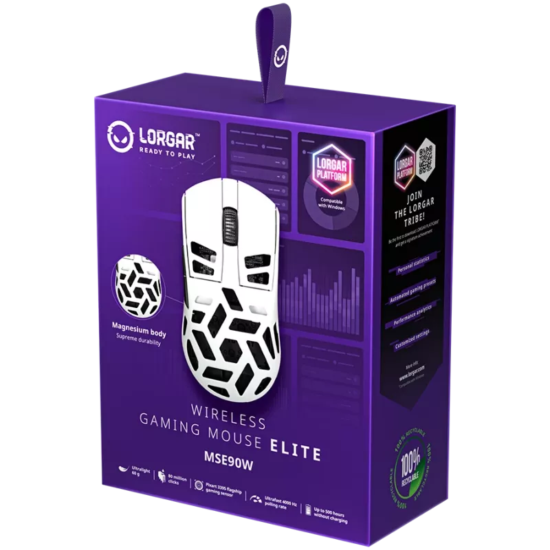Spēļu pele LORGAR MSE90W Wireless