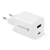 Sienas lādētājs everActive SC-450Q 45W 1×USB-C 1×USB-A Balts