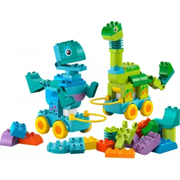 Konstruktors LEGO DUPLO 10451 Dinozauri uz riteņiem 3-in-1 komplekts, 108 gab., vecumam 3+, augstums 220 mm