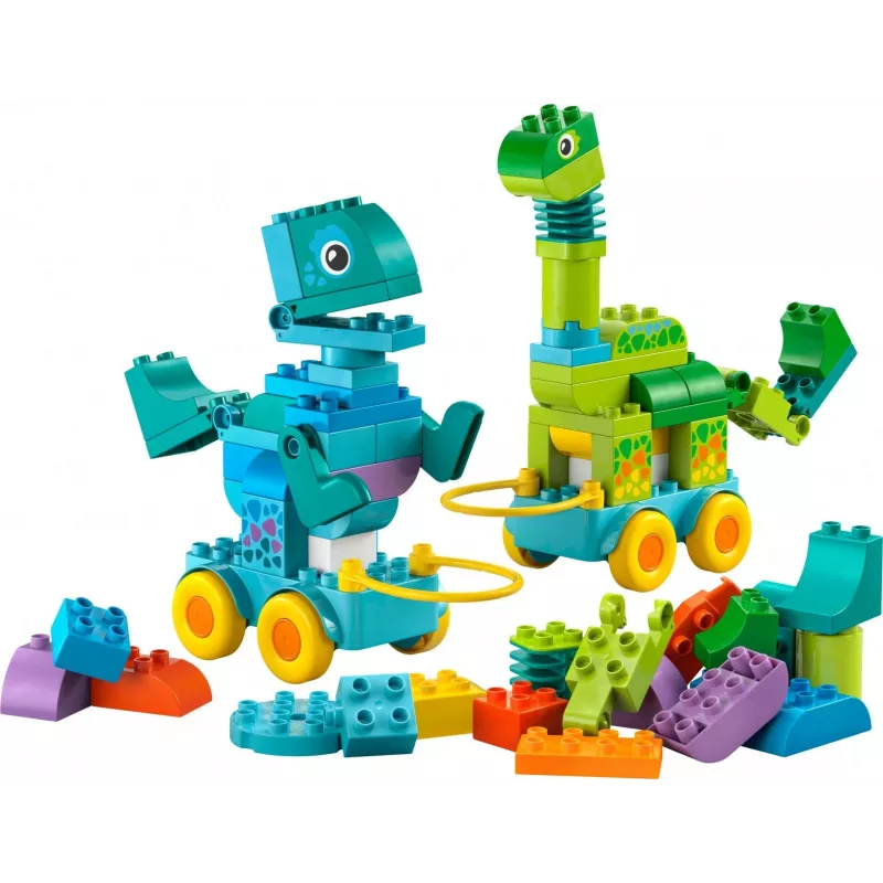 Konstruktors LEGO DUPLO 10451 Dinozauri uz riteņiem 3-in-1 komplekts, 108 gab., vecumam 3+, augstums 220 mm
