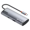 USB-C centrmezgls Tellur TLL321061 ar PD 3.0 100W, HDMI izeju un 3× USB 3.0 portiem
