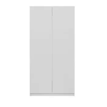 Garderobe top e shop SD-90 BI, 2 durvju guļamistabas skapis, balts rāmis, 7 plaukti