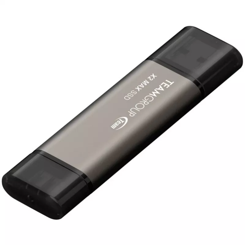 TeamGroup X2 MAX 1 TB divu savienotāju USB-A/USB-C zibatmiņa, USB 3.2 Gen 2, titāna/melna