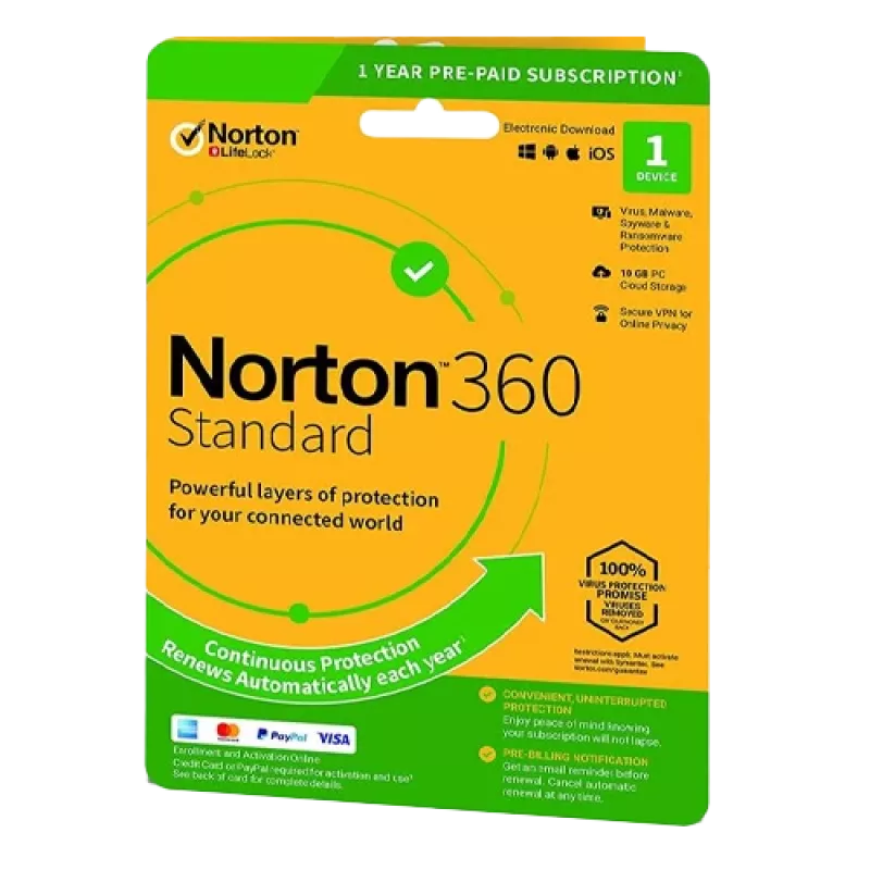 Norton 360 Standard | 1 ierīce | 1 gads | 10 Gb mākoņkrātuve | ES | NE ABON.