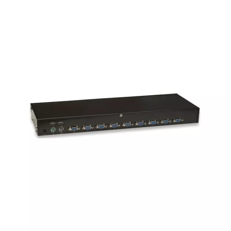 Intellinet 8 portu statnes KVM slēdzis, kombinēts USB + PS/2, ekrāna displejs, komplektā kabeļi (EU 2 kontaktu spraudnis)