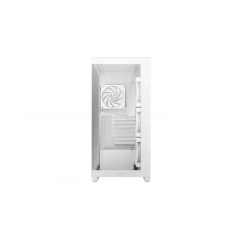 PC Case DeepCool CG580 4F V2 Midi Tower balta — ATX, rūdīts stikls, 3x120mm sānu ventilatori, 360mm sānu radiatora atbalsts