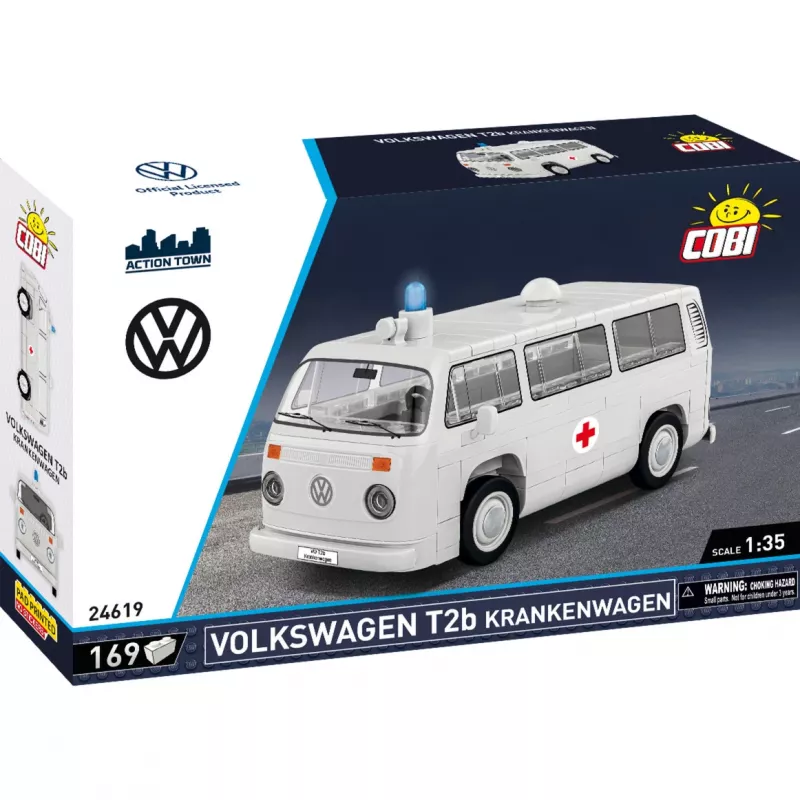 Cobi konstruktors Volkswagen T2b ātrās palīdzības automašīna mērogā 1:35, pelēks