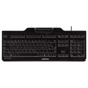 CHERRY KC 1000 SC tastatūra Universāla USB AZERTY Beļģu Melna