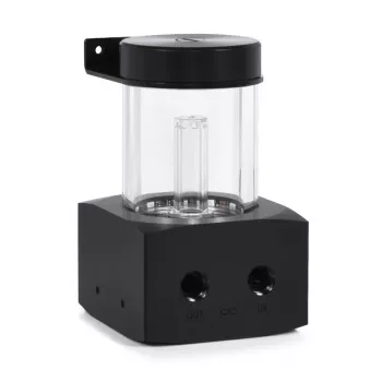 Alphacool Core rezervuārs (Aquatuning GmbH 1022162) – acetāla/akrila, melns/caurspīdīgs, 76,5 mm