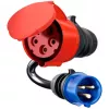 go-e Adapter Gemini flex 22 kW to CEE Zils 16 A - Melns - taisns - taisns - IP55 - 22 kW - 16 A