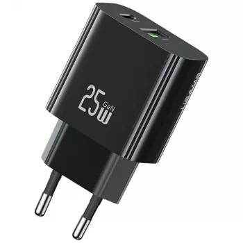 USB lādētājs usams USA001629 25W 1xUSB-C + 1xUSB-A ātra uzlāde