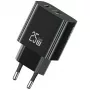 USB lādētājs usams USA001629 25W 1xUSB-C + 1xUSB-A ātra uzlāde