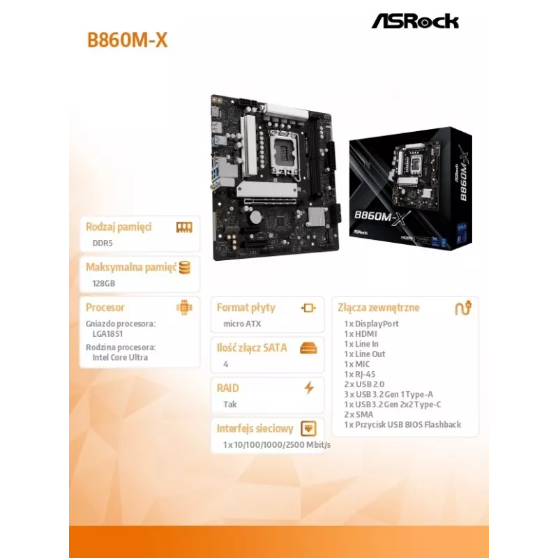 Mātesplate ASRock B850M-X WiFi AMD B850 Socket AM5 micro ATX