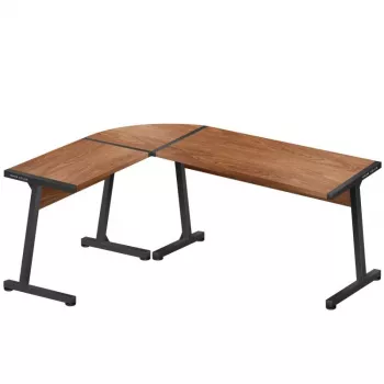 Koka stūra galds mark adler Leader 5.5 WN — skaidu plātnes virsma, tērauda rāmis, 1470×1120×740 mm