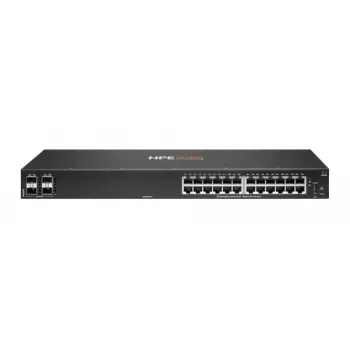 HPE - Aruba 6000 24G 4SFP Switch - Slēdzis - L3 - pārvaldīts 24 x 10/100/1000 + 4 x Gigabit SFP sānu-sānu gaisa plūsma, uzstādāms statīvā, maiņstrāva 100-127 V / 200-240 V