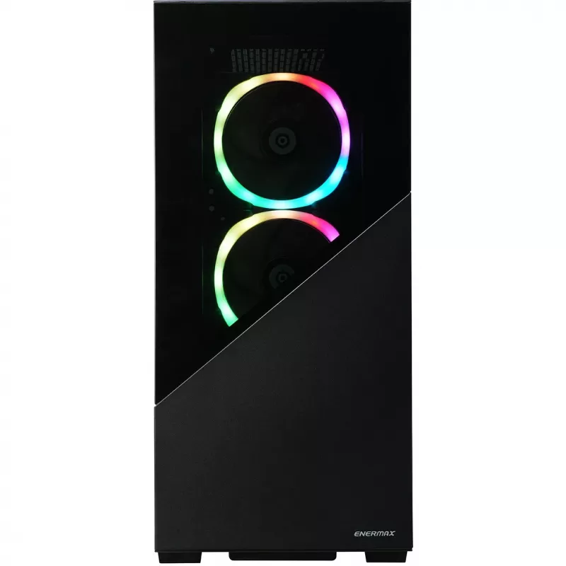 Enermax K8 - Midi Tower - dators - melns - ATX - micro ATX - Mini-ITX - SPCC - rūdīts stikls - spēļu (ECA-EK8-BB-ARGB)