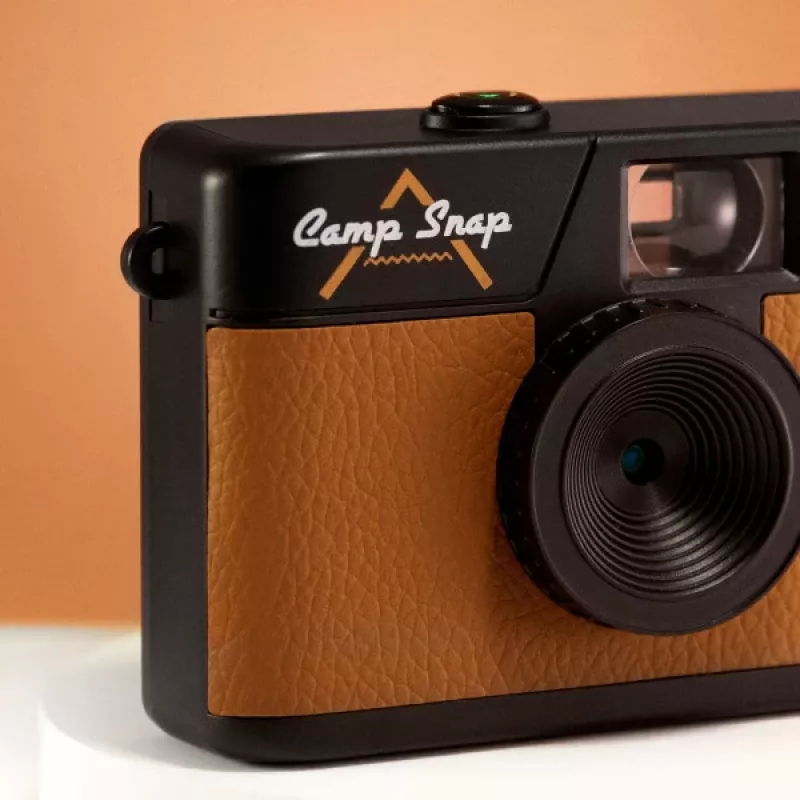 Bezdispleja digitālā kamera Camp Snap CS-V105-BR-JP — brūna kompakta kamera bez displeja