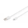 DIGITUS - Lightning kabelis - Lightning (vīr.) uz USB (vīr.) - 1,0 m - dubultā izolācija - balts - veidots - Apple iPad/iPhone/iPod (Lightning) (DB-600106-010-W)