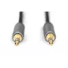 Digitus Audio savienojuma kabelis, 3,5 mm ligzda–3,5 mm ligzda, 1,8 m, melns