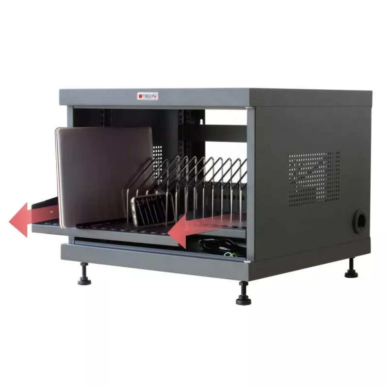 Statīva plaukts TECHLY 367652 kabeļu organizators ar 3M līmējošu stiprinājumu, tērauds, 550×550×410 mm, melns