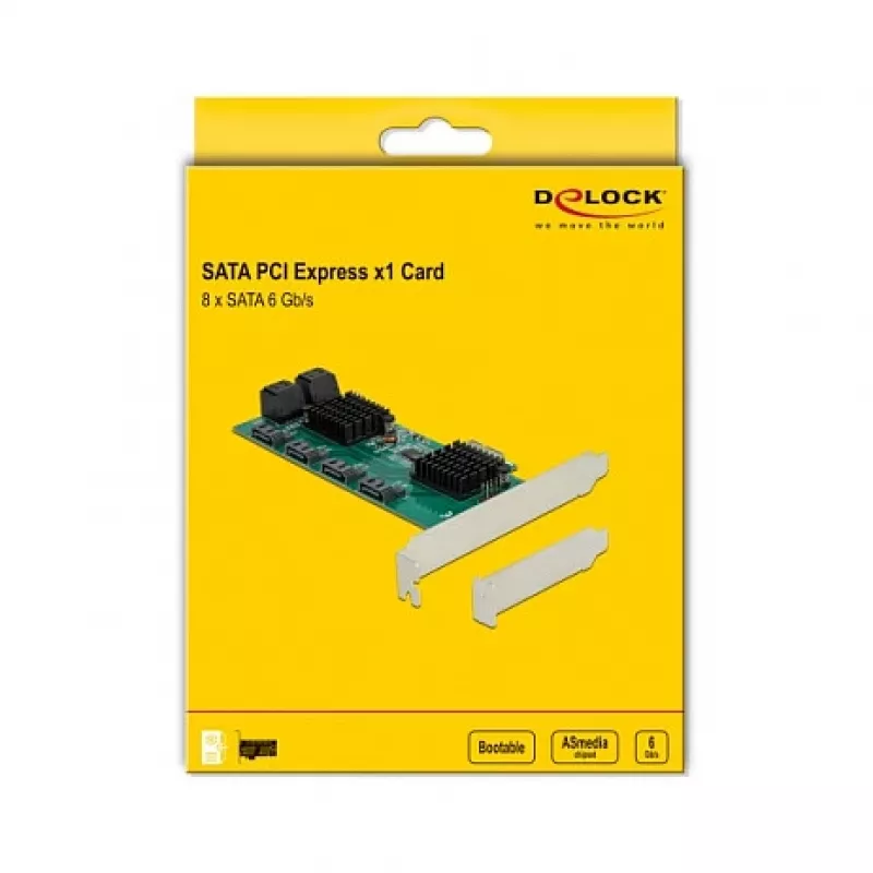 DeLOCK 8 portu SATA PCI Express x1 karte, zema profila formas faktors