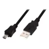 Digitus ASSMANN - USB kabelis - USB Type A, 4 kontaktu (vīr.) - Mini-USB, Type B (vīr.) - 1 m (USB / Hi-Speed USB) - formēts - melns (AK-300108-010-S)
