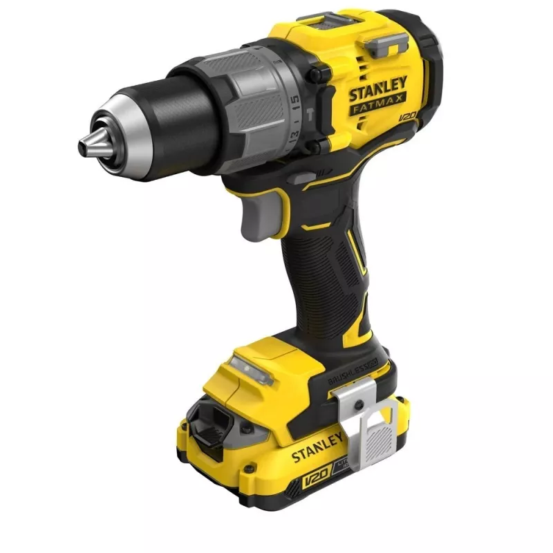 Bezvada urbjmašīna-skrūvgriezis STANLEY FatMax V20 SFMCD726D2K 18V, 2x 2Ah Li-Ion, 80 Nm, 2 ātrumu, LED