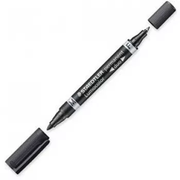 Pastāvīgais marķieris Staedtler Lumocolor Duo Smalks/Noapaļots uzgalis Melns