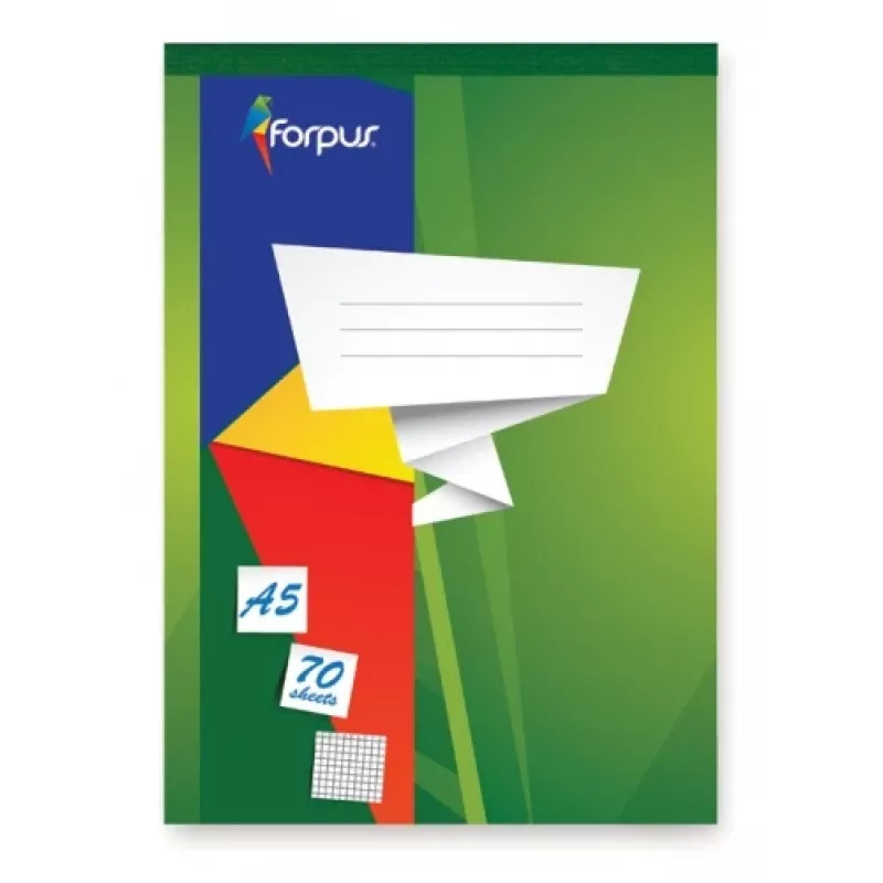 Piezīmju grāmatiņa, izņemamas lapas, Forpus, A5/70, rūtiņas 0723-002