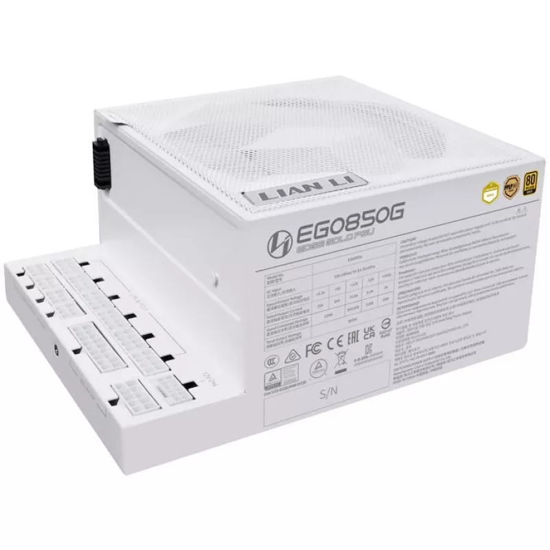 Lian Li EDGE GOLD 850 80 PLUS Gold barošanas bloks, PCIe 5.1, ATX 3.1 — 850 W, balts