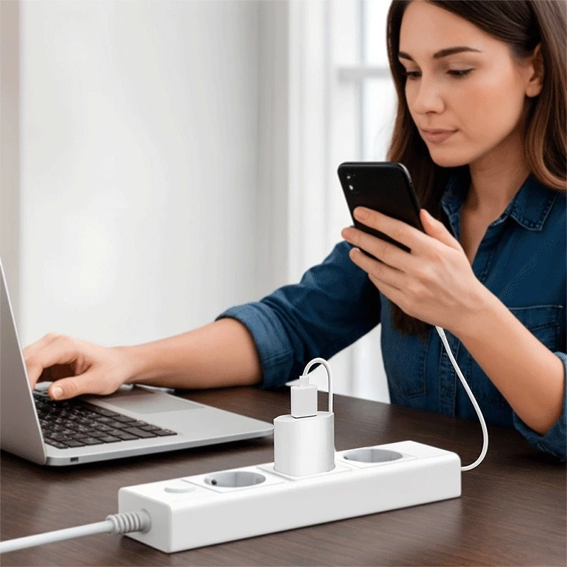 USB-A kontaktligzdas adapteris, 5W, 5V/1A, 1xUSB-A balts