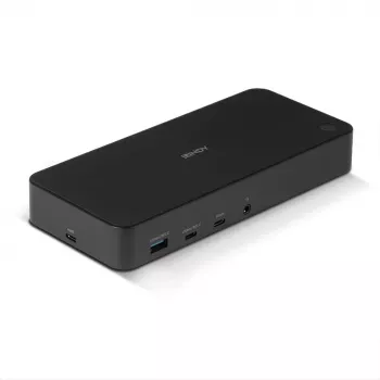 Lindy DST-Pro Universal, USB-C un A tipa hibrīda klēpjdatora dokstacija - 4K HDMI, 2x4K (DP vai HDMI)