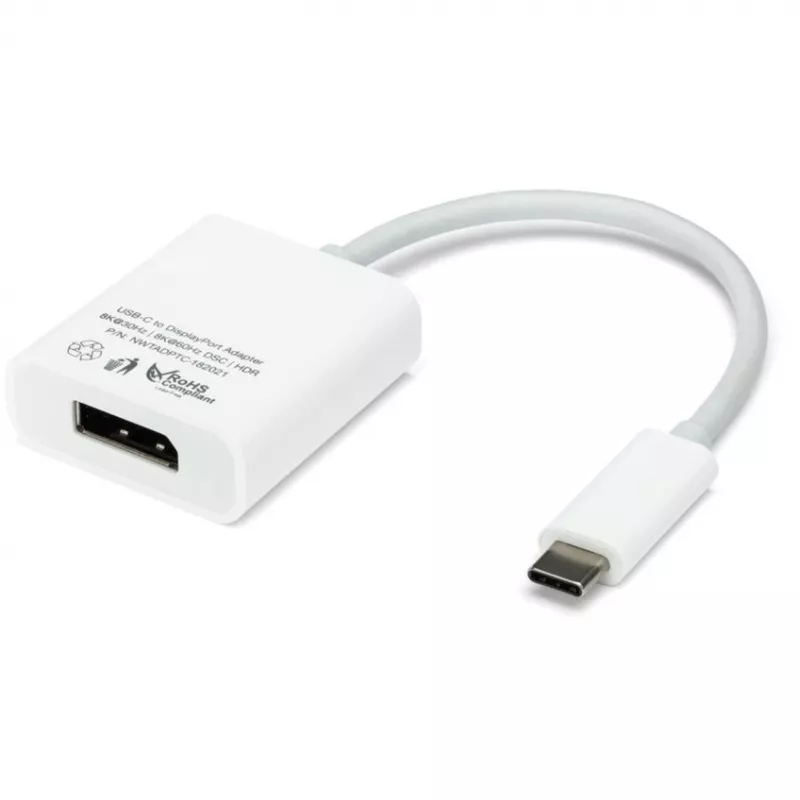 USB Adapter, USB-C spraudnis > DisplayPort ligzda (balts, 11 cm)