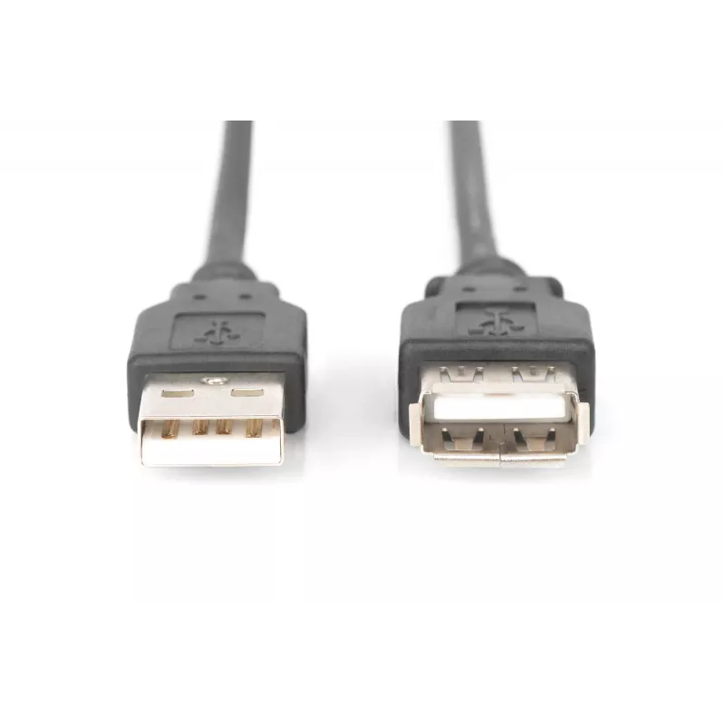 Digitus — USB pagarinātāja kabelis — USB Type A, 4 kontaktu (vīrišķais) — USB Type A, 4 kontaktu (sieviešu) — 3,0 m (USB / USB2.0) — melns (AK-300202-030-S)
