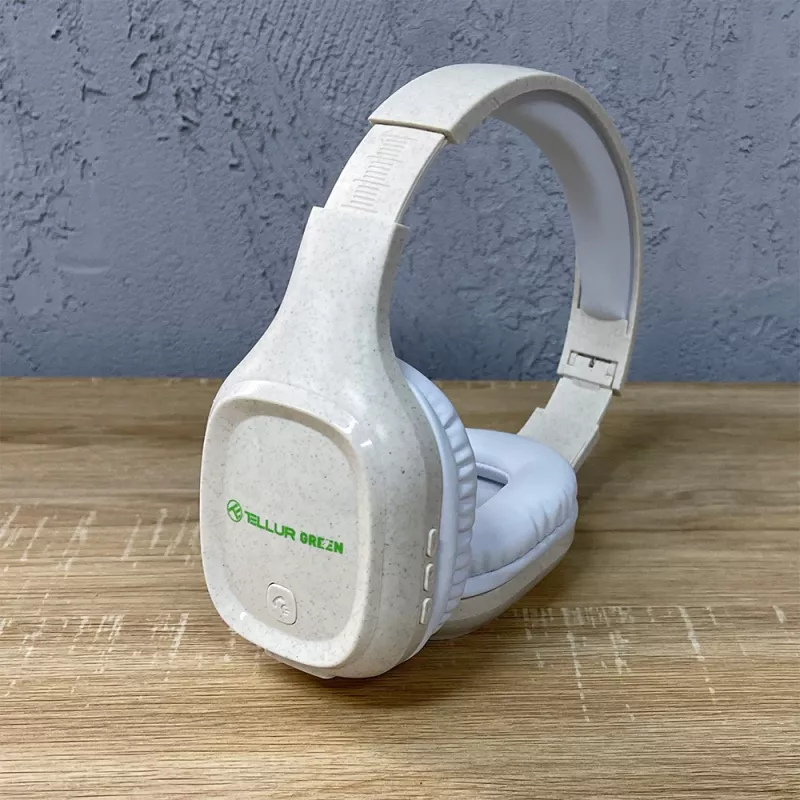 Tellur zaļa Bluetooth pārlika austiņas Pulse salokāmas krēmkrāsas TLL511441