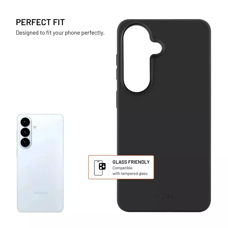 Fixed MagFlow | Aizmugurējais vāciņš | Samsung | Galaxy S26 | Šķidrais silikons | Melns