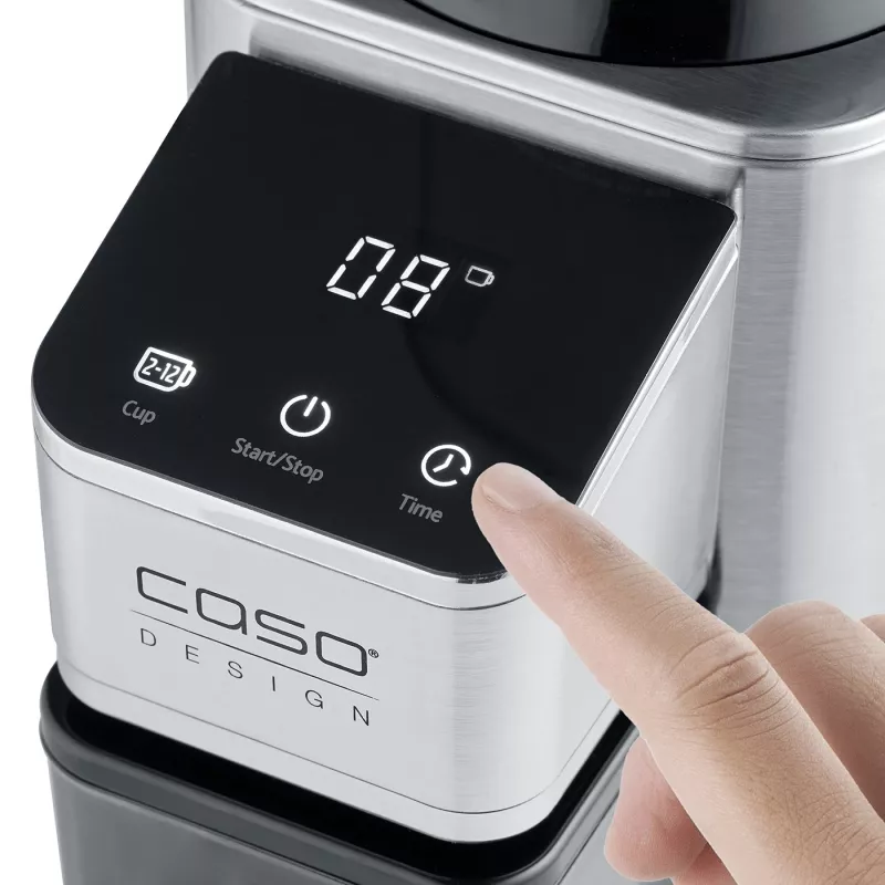 Caso kafijas dzirnaviņas | Barista Chef nerūsējošais tērauds | 150 W | Kafijas pupiņu ietilpība 250 g | Krūzīšu skaits 12 gab. | Nerūsējošais tērauds