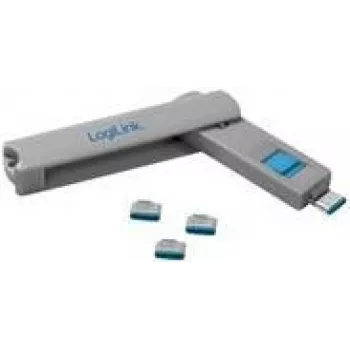 LOGILINK AU0052 USB-C pieslēgvietas bloķētājs, ar 1 atslēgu un 4 bloķētājiem