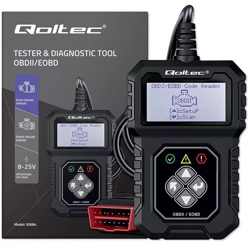 OBDII diagnostikas testeris QOLTEC ProLine (modelis 50684)