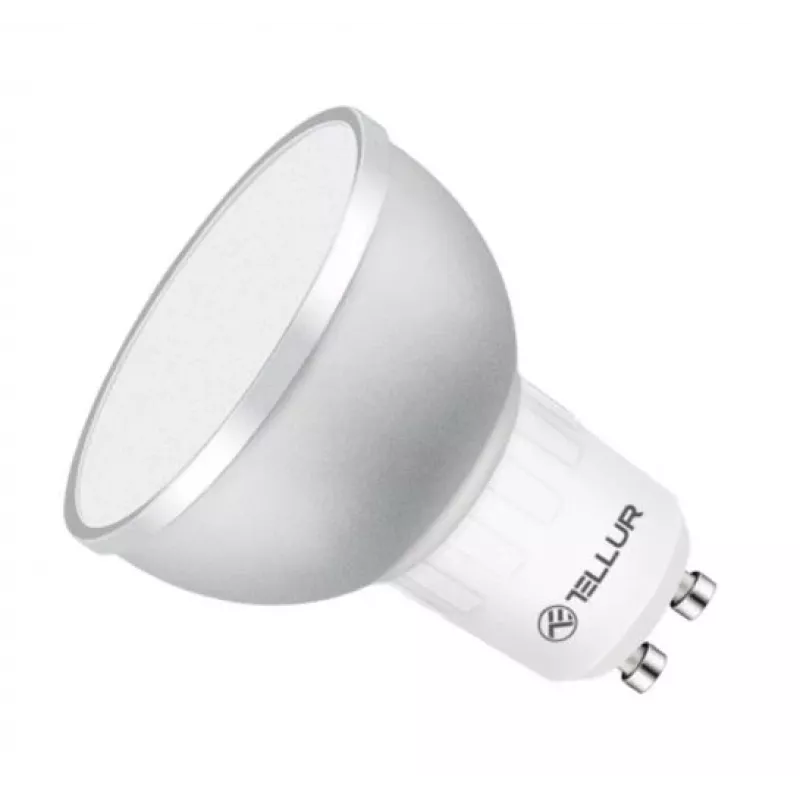 LED viedā spuldze Tellur GU10 5W RGB regulējama – GU10 ligzda, 5W, RGB, viedā vadība