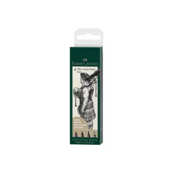 Faber-Castell Pitt Artist Pen FC-167153, melna, 4 gab.