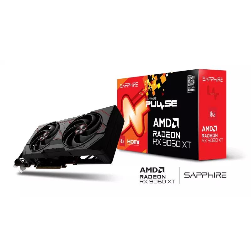 Grafikas karte Sapphire Radeon RX 9060 XT 8GB GDDR6, 128-bit, PCIe 5.0, 3320 MHz, 2x DP + HDMI