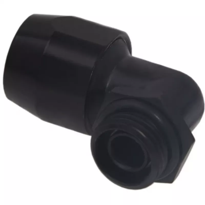 Alphacool HF Screw-In Fitting TPV Metal - 90° Rotatable 12,7/7,6mm - Melna (17455)
