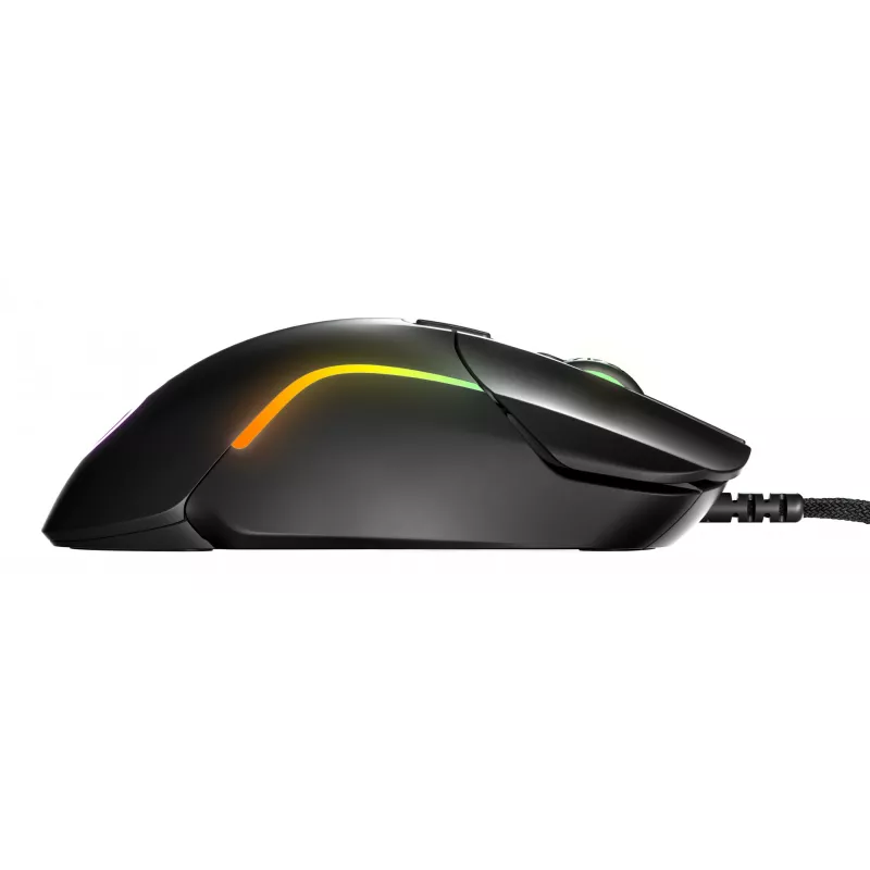 Gaming pele STEELSERIES Rival 5 — labā roka, TrueMove Air sensors, 18 000 DPI, 9 programmējamas pogas, USB Type-A, IP54
