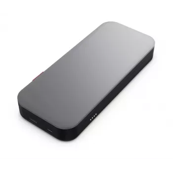 Lenovo Go USB-C klēpjdatora ārējais akumulators (20 000 mAh), litija jonu, melni pelēks, USB A un C tipa