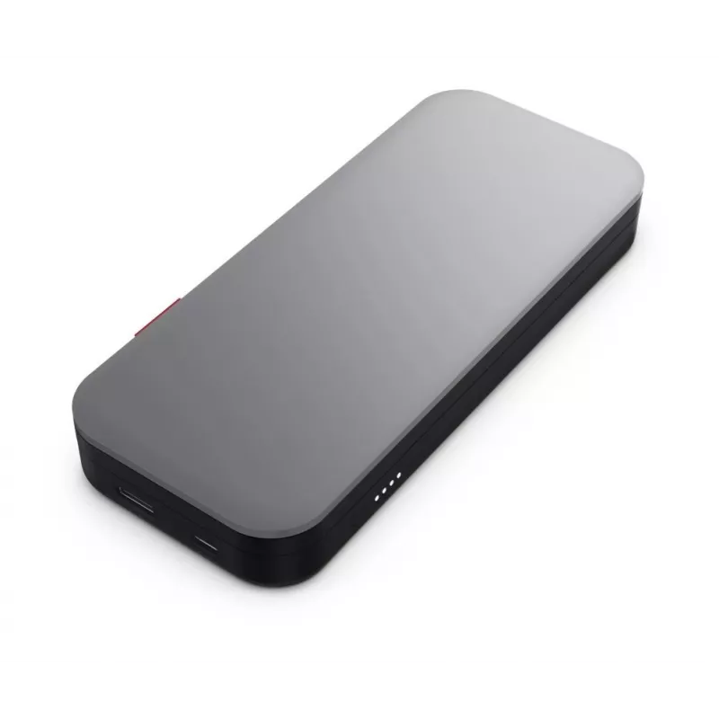 Lenovo Go USB-C klēpjdatora ārējais akumulators (20 000 mAh), litija jonu, melni pelēks, USB A un C tipa