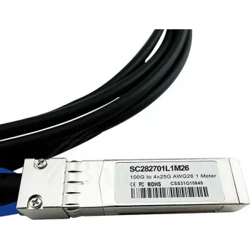 DAC kabelis CBO saderīgs ar Palo Alto Networks QSFP28 uz 4×SFP28, 3 m