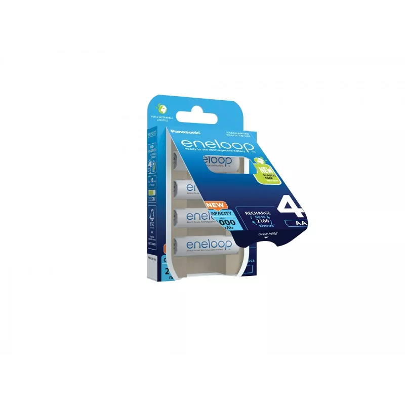 Uzlādējamās baterijas PANASONIC ENELOOP AA 2000 mAh 4 gab. (BK-3MCDE/4CP)
