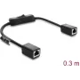 DELOCK RJ45 kabelis Cat.6 F/UTP 0,3 m ar iebūvētu slēdzi, zils uz zilu